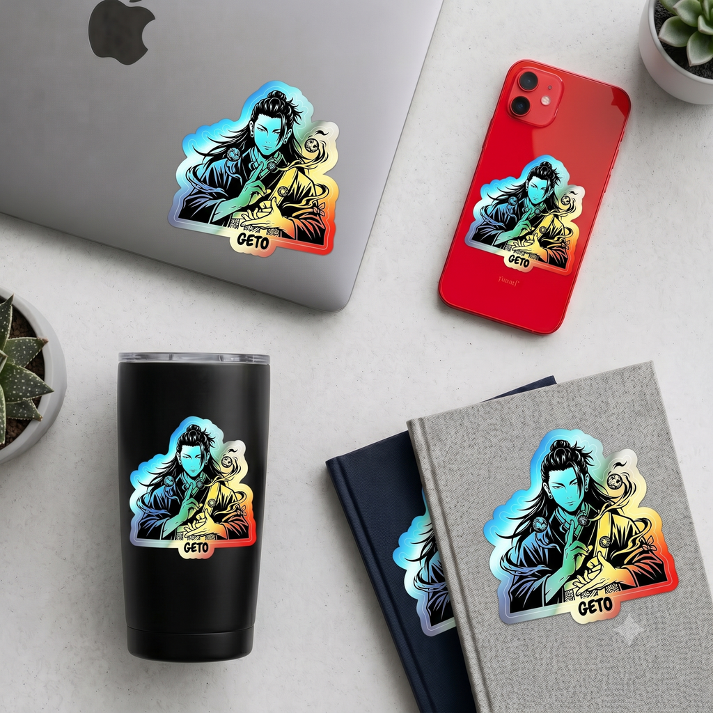 Silhouette Figure Geto Jujutsu Kaisen Anime Character with Smoke Run Your Dream  Holographic Sticker