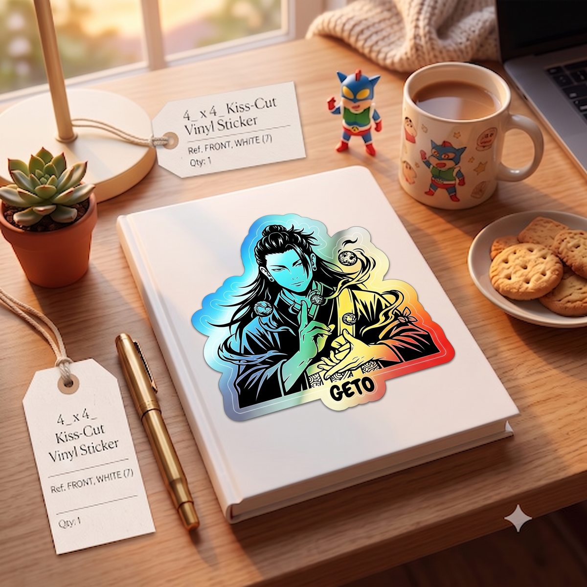 Silhouette Figure Geto Jujutsu Kaisen Anime Character with Smoke Run Your Dream  Holographic Sticker