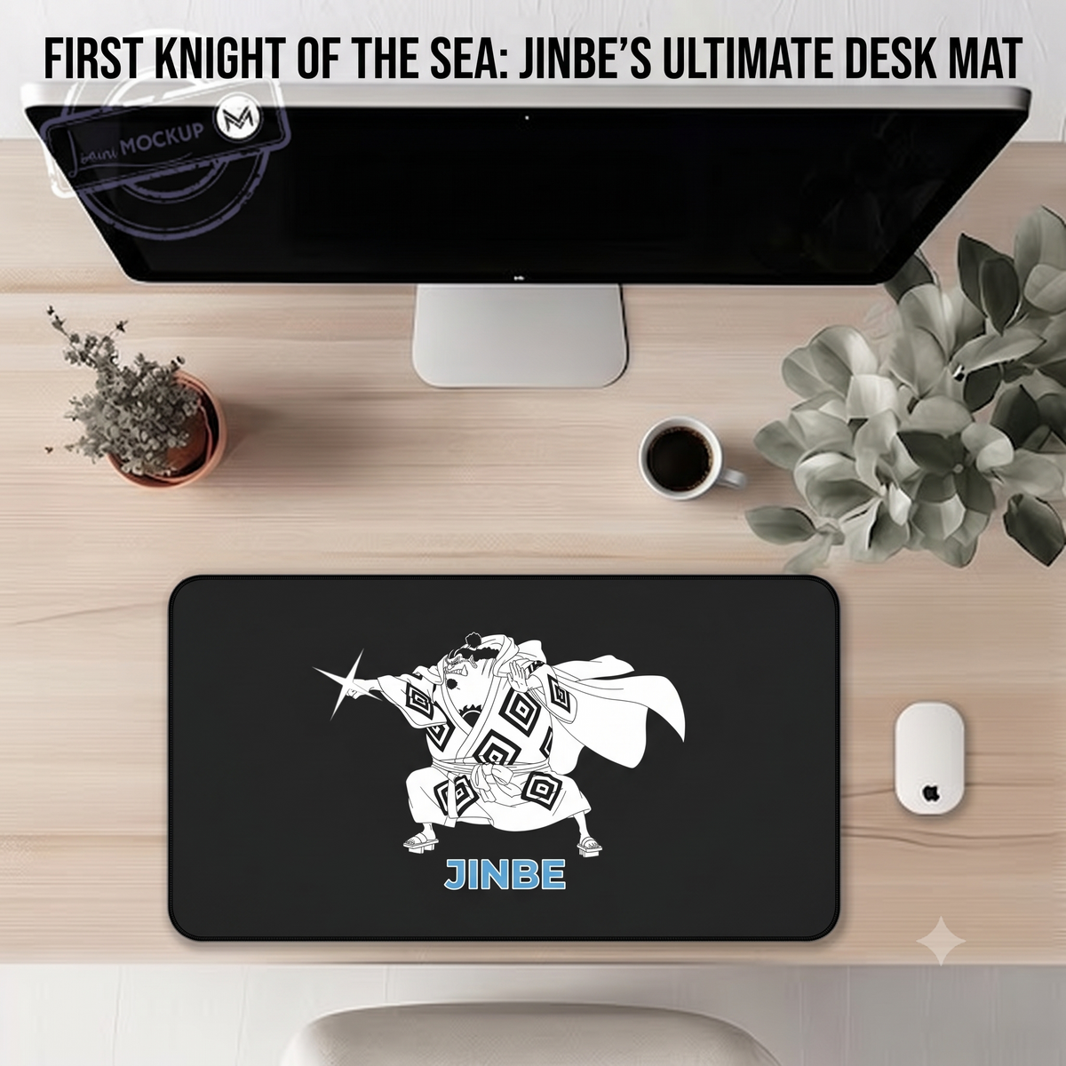 JINBE Anime Character Desk Mat | Large Gaming Mousepad