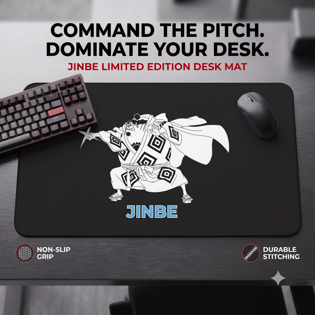 JINBE Anime Character Desk Mat | Large Gaming Mousepad