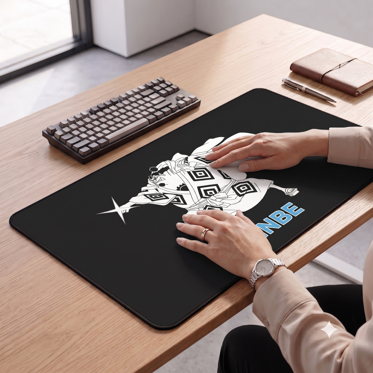 JINBE Anime Character Desk Mat | Large Gaming Mousepad