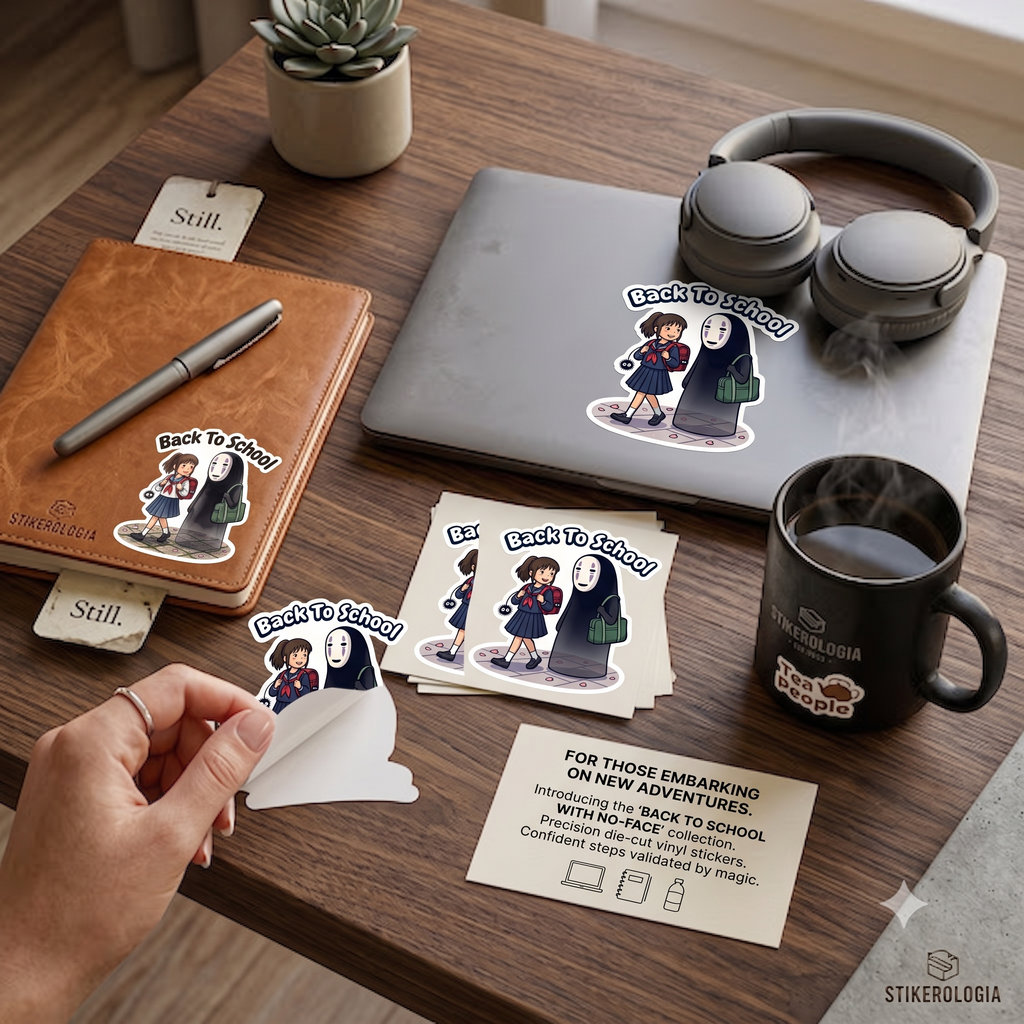 Back To School No-Face Spirit Away Sticker 2 Version Style Art | Kiss-Cut Sticker