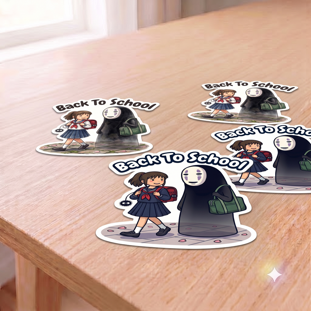 Back To School No-Face Spirit Away Sticker 2 Version Style Art | Kiss-Cut Sticker