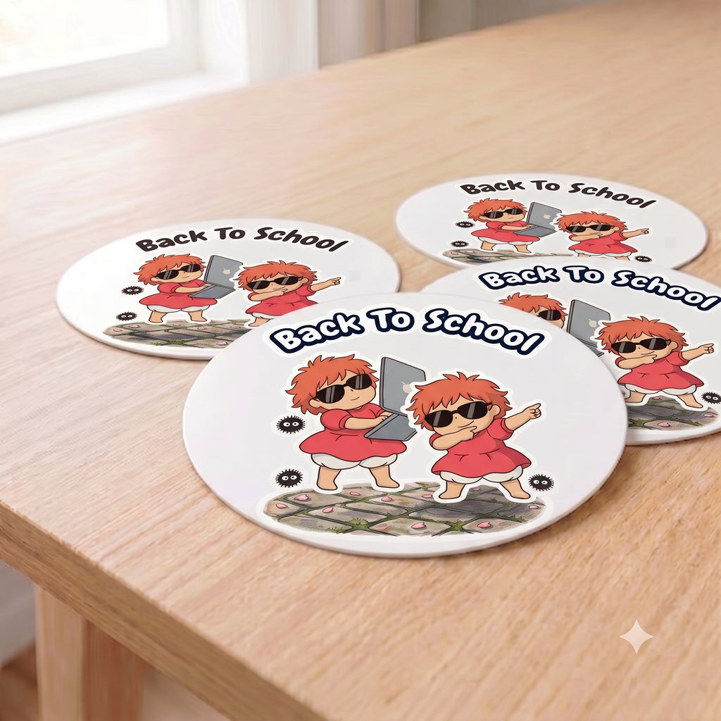 Ponyo Emoji Sticker Sheet Kiss-Cut Stickers | Cute Studio Ghibli Character Decals