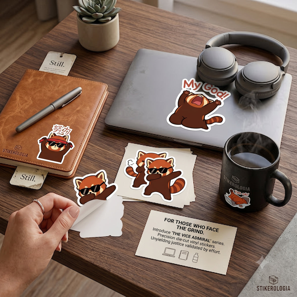 Red Panda Stickers Kiss-Cut Sticker Sheet | Cute Cartoon Red Panda Emotes