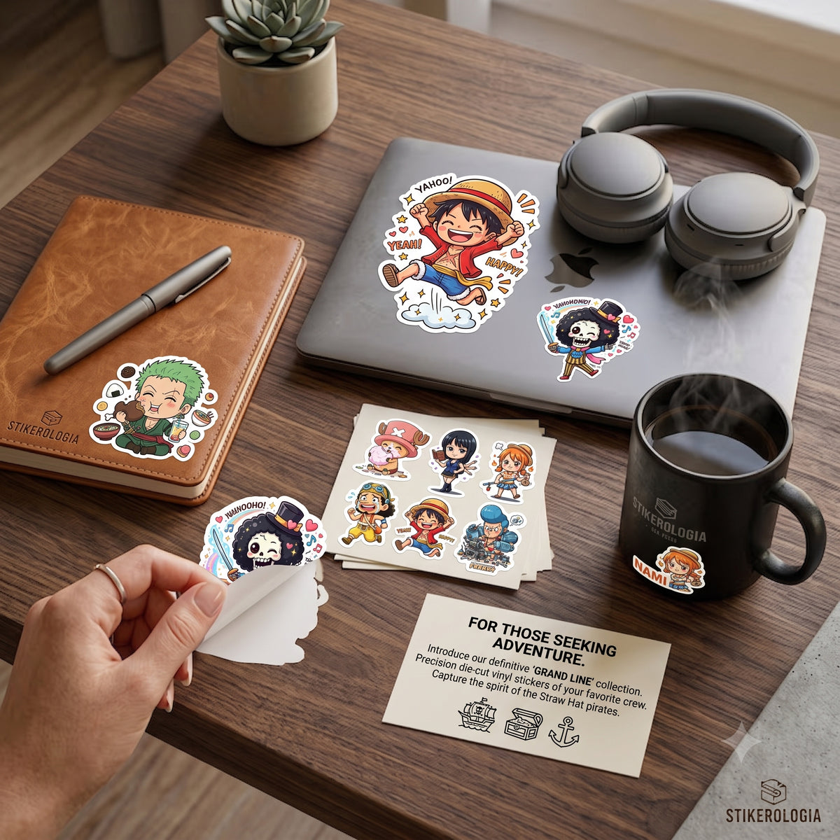 Cute Chibi One Piece Pirates Crew Sticker Sheet  Glossy Kiss-Cut Stickers for Laptops , Journals, Water Bottles & More.