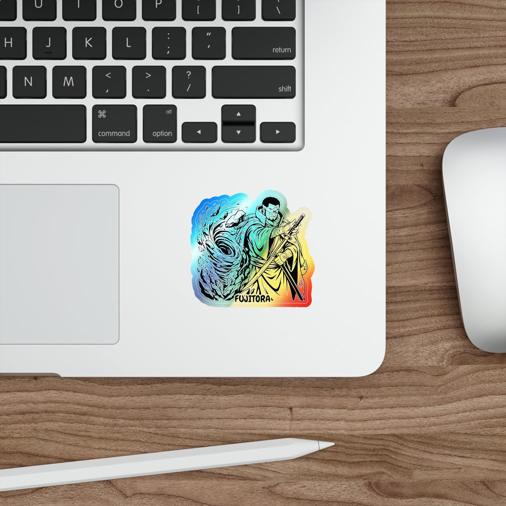 Samurai Fujitora One piece Character Sorcery Illustration Sticker | Holographic Die-cut Sticker