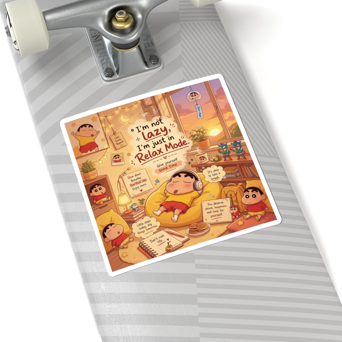 I'm Not Lazy, I'm in Relax Mode! | Crayon Shin-Chan Anime Kiss-Cut Sticker