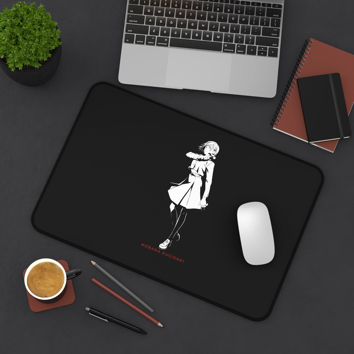 Nobara Kugisaki Jujutsu Kaisen  Anime Characters Girl Desk Mat | Minimal Black Gaming Mousepad