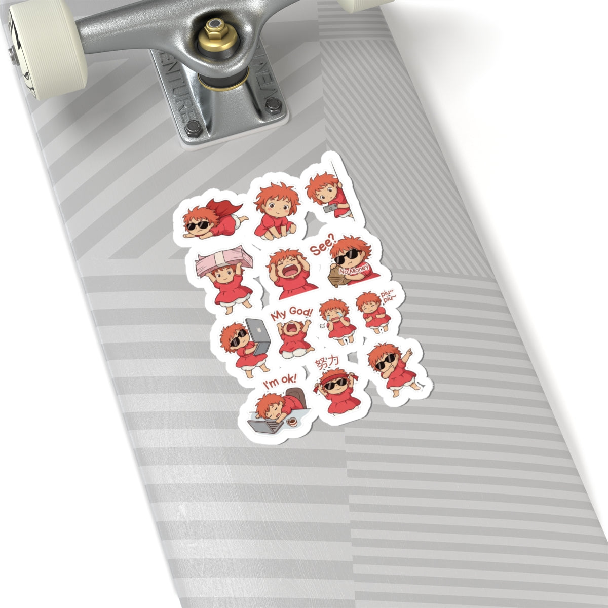 Ponyo Emoji Sticker Sheet Kiss-Cut Stickers | Cute Studio Ghibli Character Decals