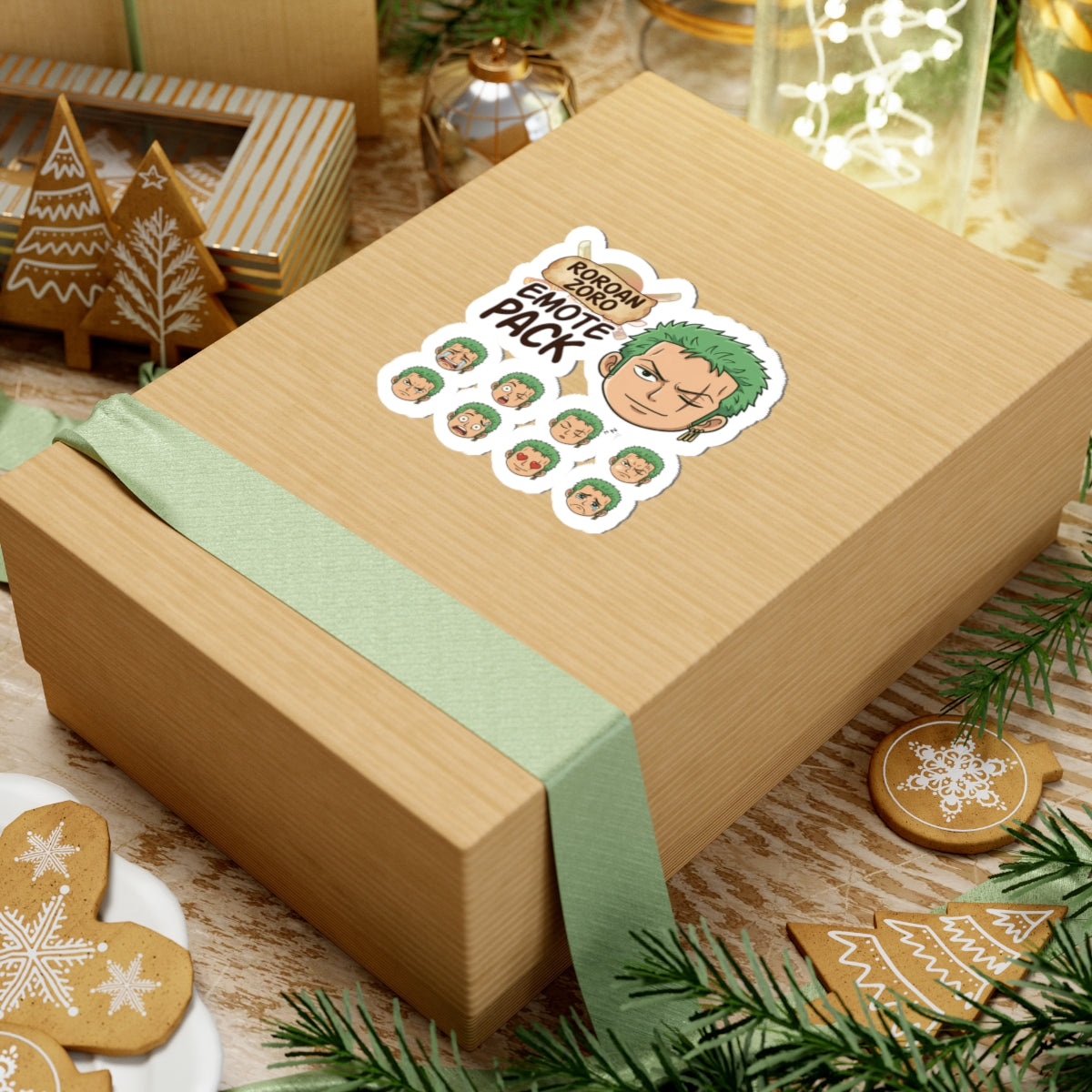 Roronoa Zoro Emote Pack Stickers | Kiss-Cut Anime Character Sticker Set