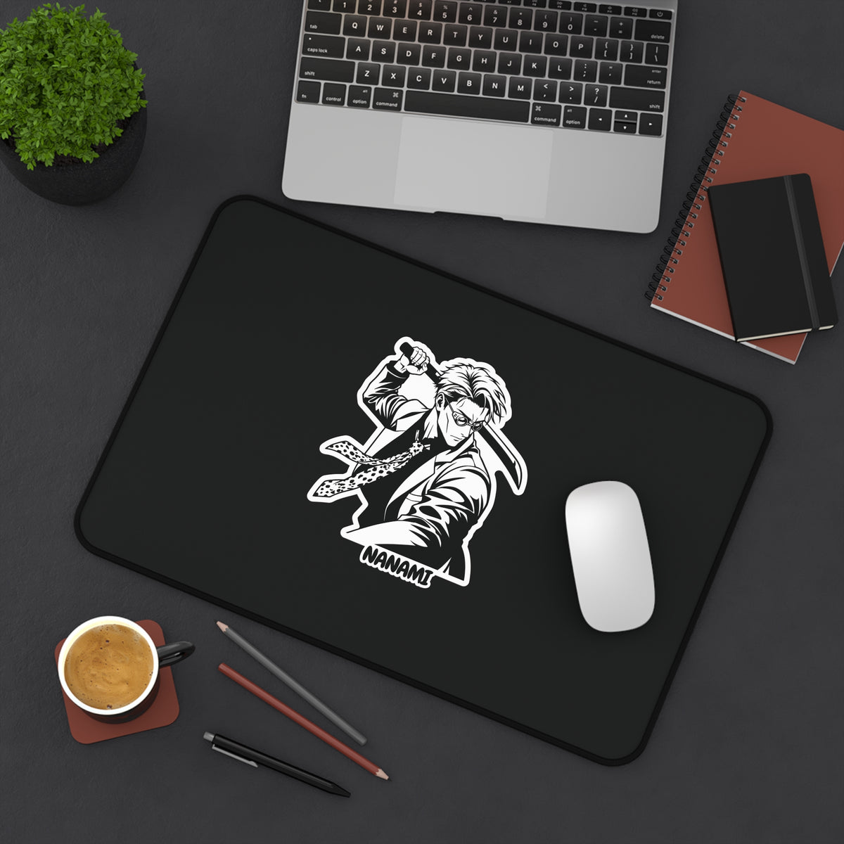 Nanami jujutsu Kaisen  Characters  Illustration Desk Mat | Black Gaming Mouse Pad