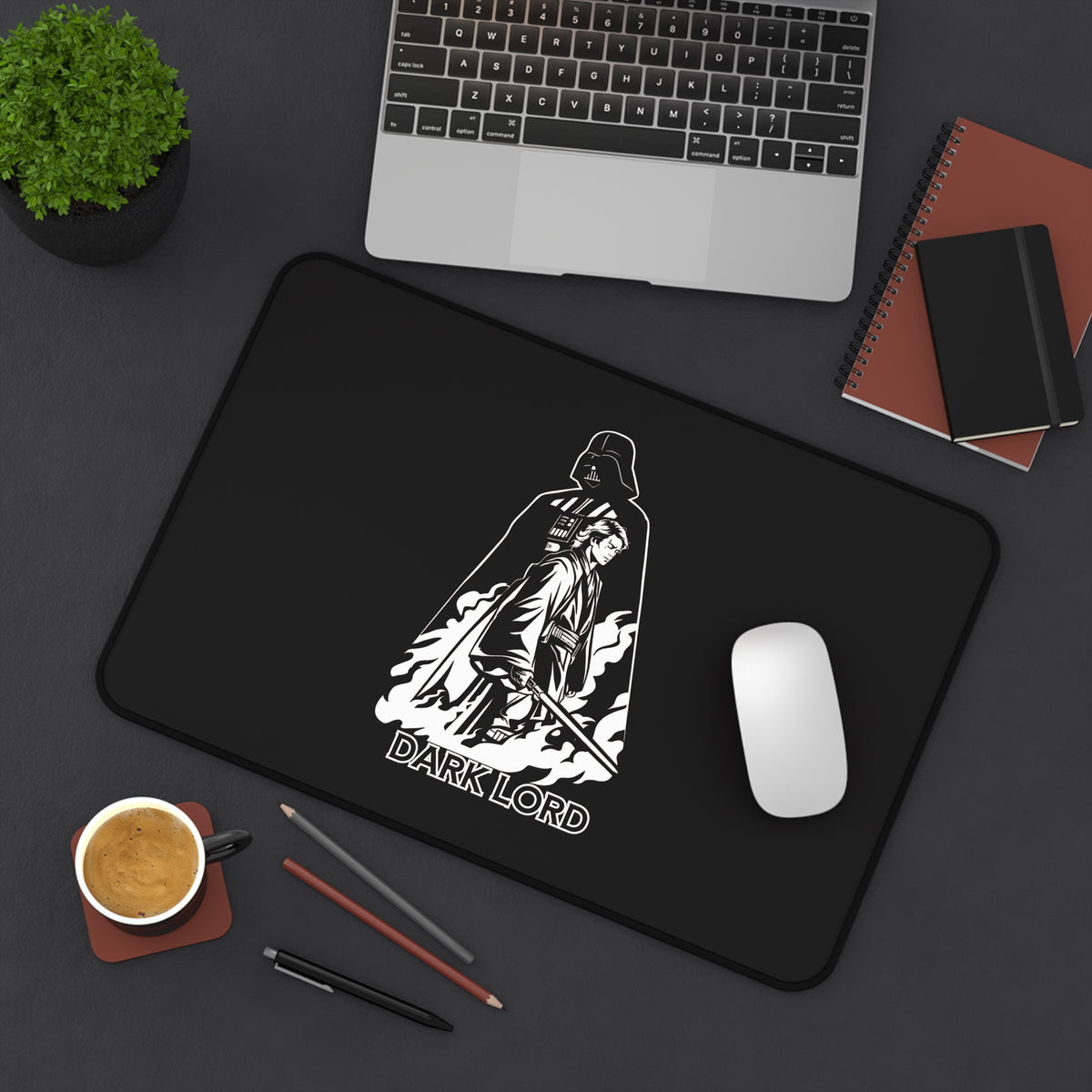 Dark Lord illustration Desk Mat | Sith-themed gaming mousepad