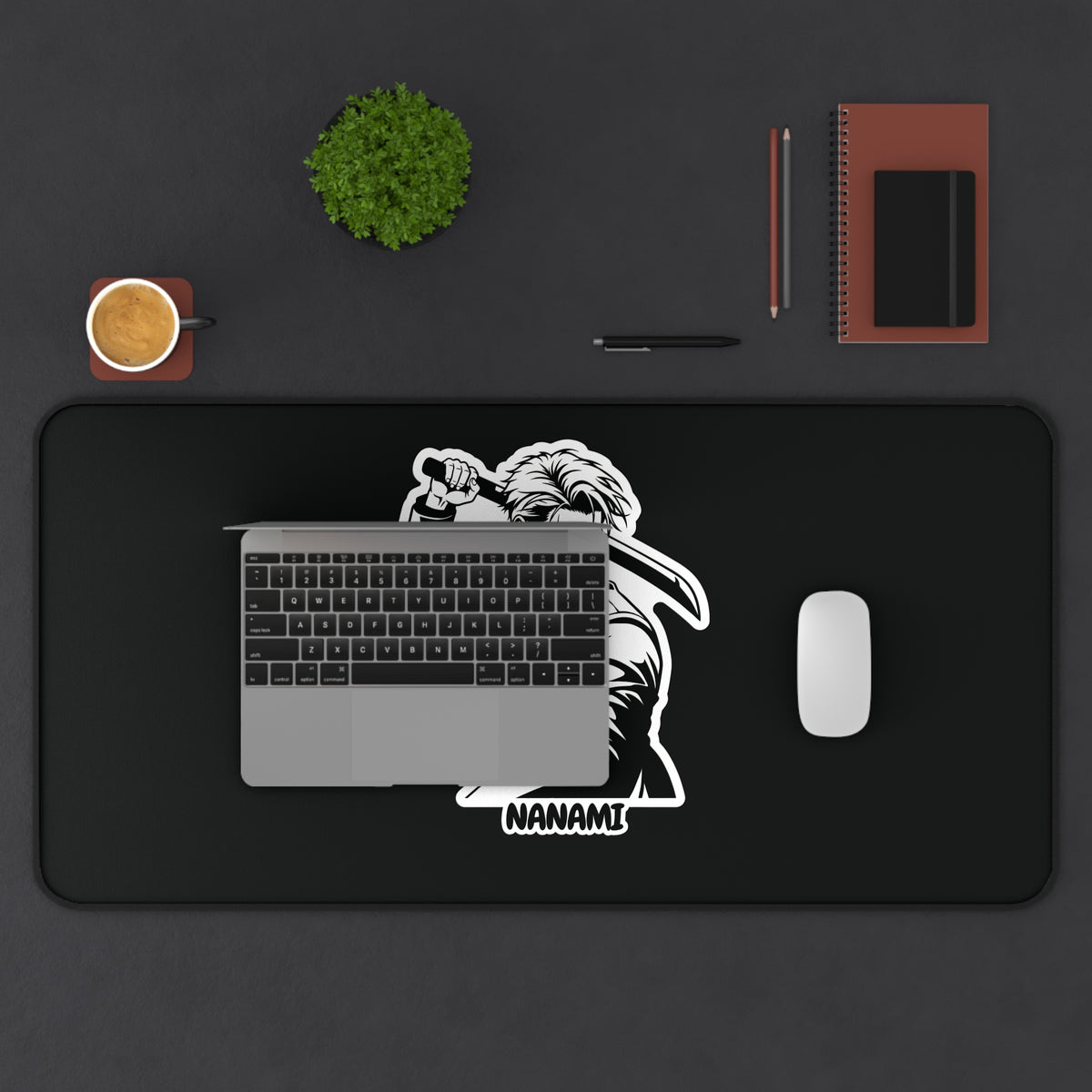 Nanami jujutsu Kaisen  Characters  Illustration Desk Mat | Black Gaming Mouse Pad