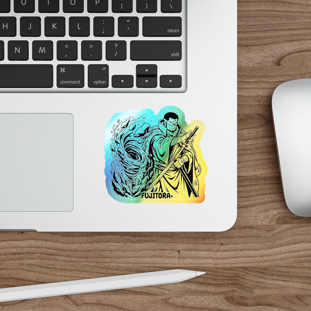 Samurai Fujitora One piece Character Sorcery Illustration Sticker | Holographic Die-cut Sticker