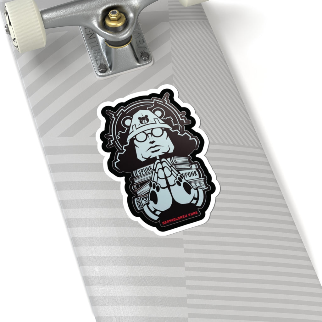 Cyberpunk Praying Soldier Kiss-Cut Sticker | Edgy Anime Decal | Sci-Fi Samurai Armor Aesthetic | Glossy Laptop & Water Bottle Sticker