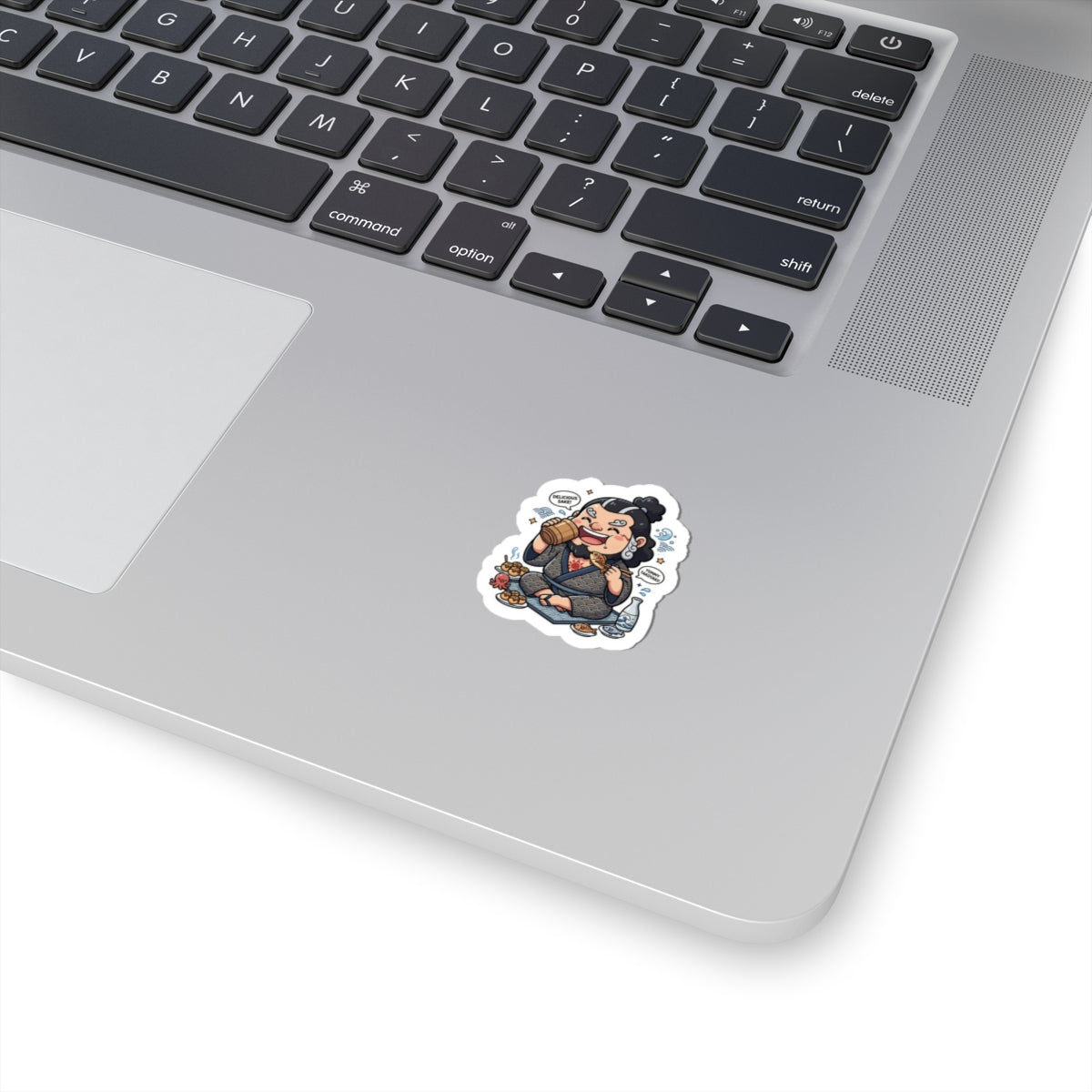 Samurai Sake Sticker — Funny Japanese Food Lover Kiss-Cut Decal