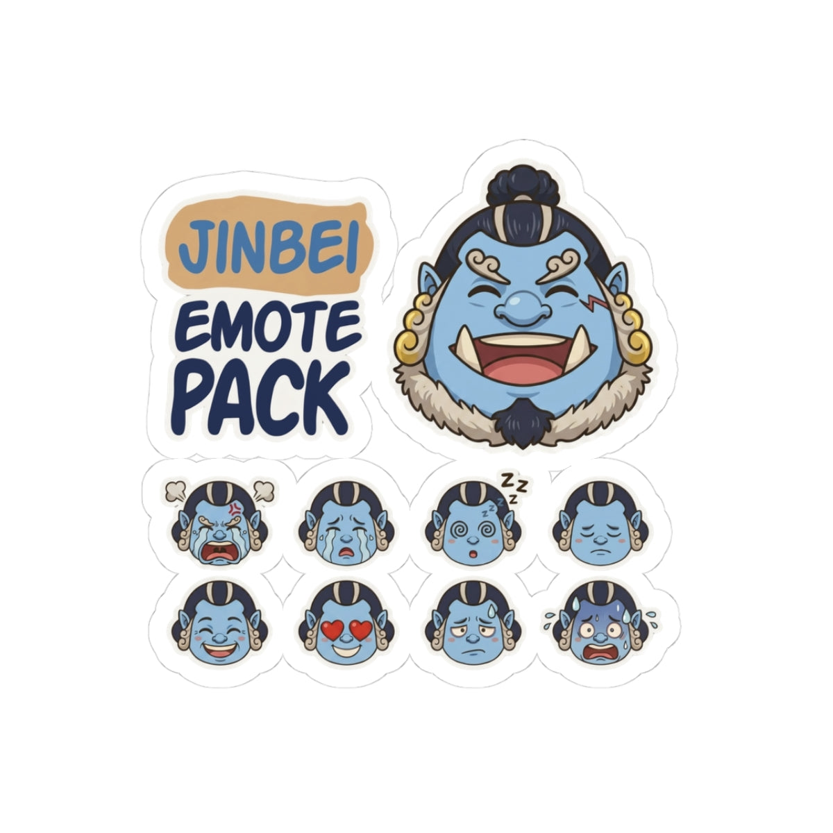 Jinbei Emote Pack Kiss-Cut Stickers | Anime Character Face Expressions