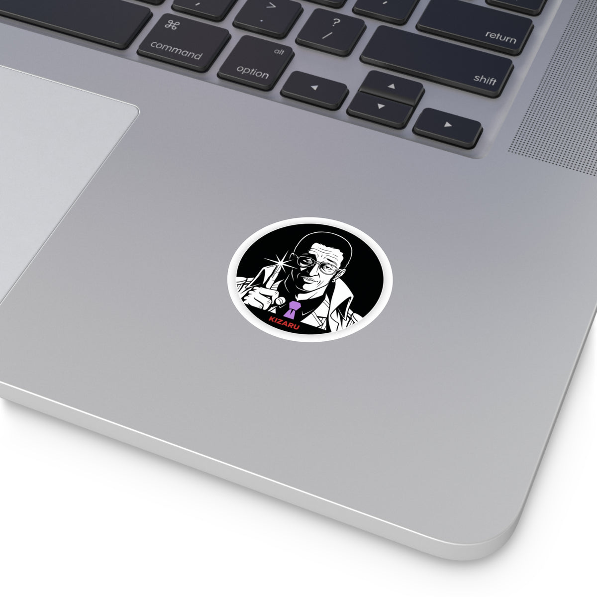 Detective Noir Illustration Round Vinyl  One Piece Characters Sticker | Kizaru Logo
