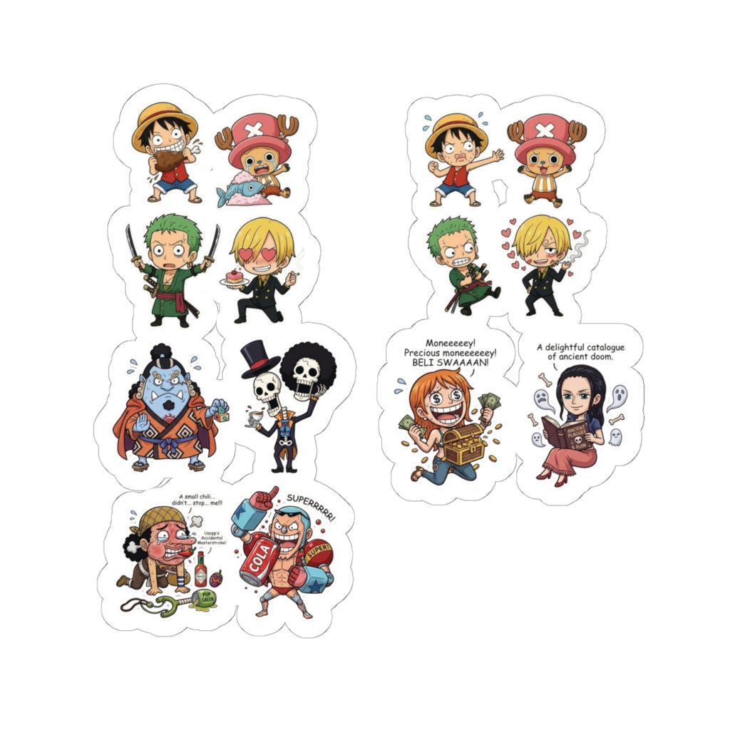 Chibi Anime Funny One Piece  Character Sheet Kiss-Cut Stickers | Cute Vinyl Sticker Set