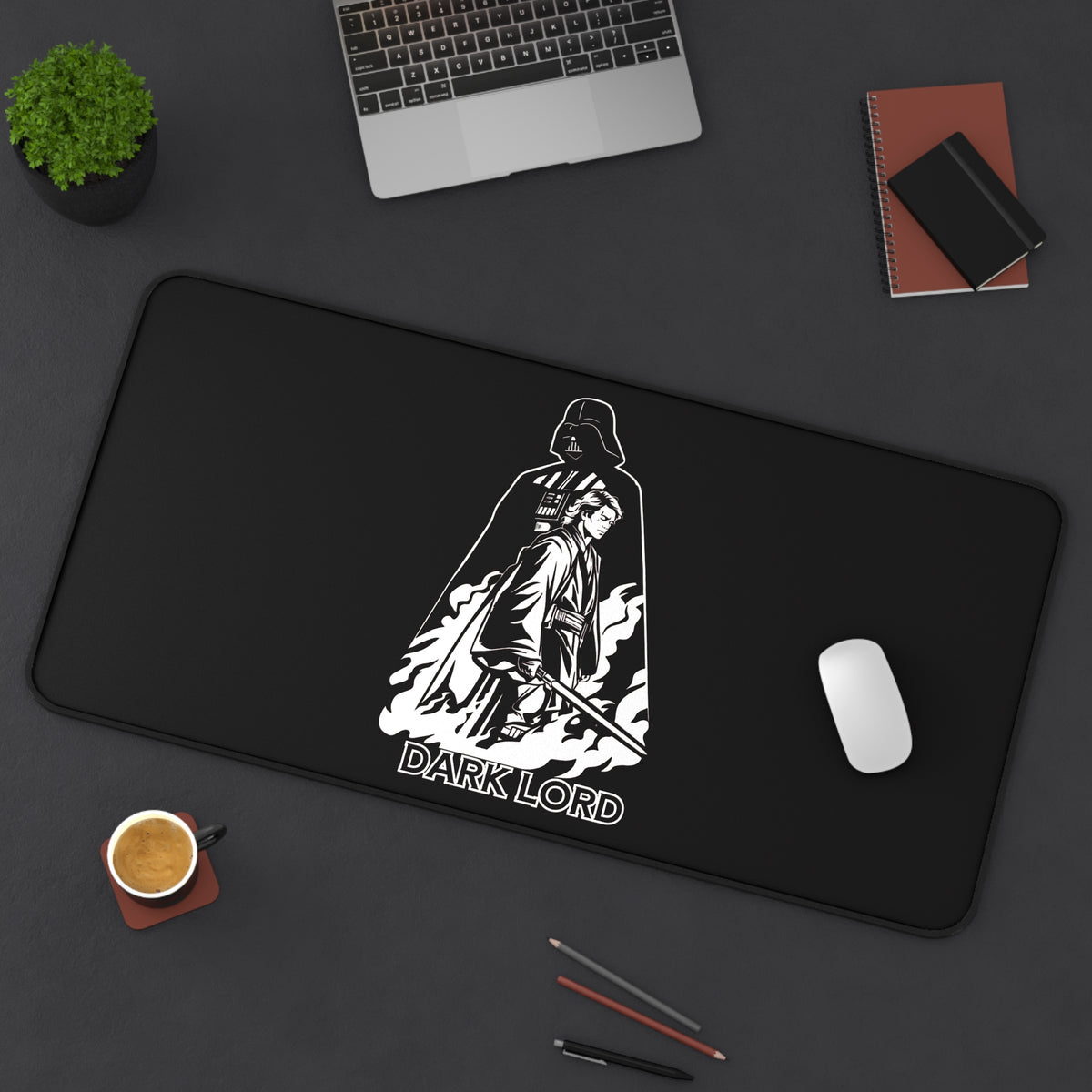 Dark Lord illustration Desk Mat | Sith-themed gaming mousepad