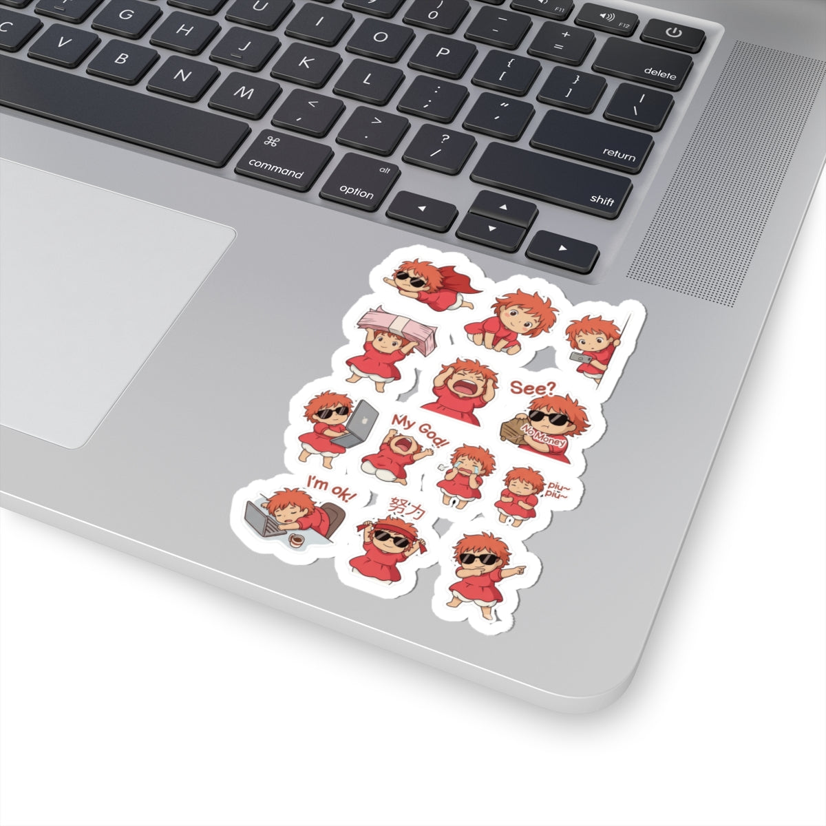 Ponyo Emoji Sticker Sheet Kiss-Cut Stickers | Cute Studio Ghibli Character Decals