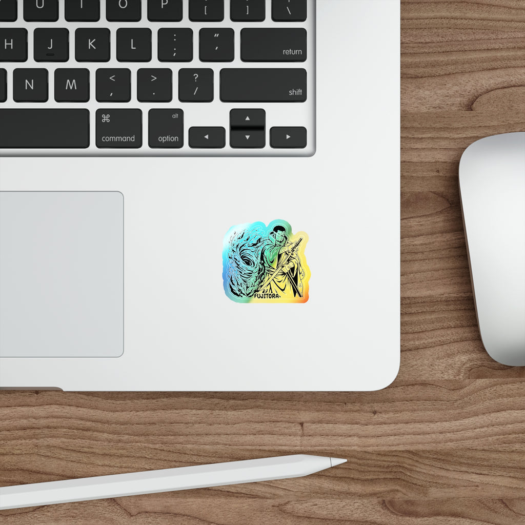 Samurai Fujitora One piece Character Sorcery Illustration Sticker | Holographic Die-cut Sticker