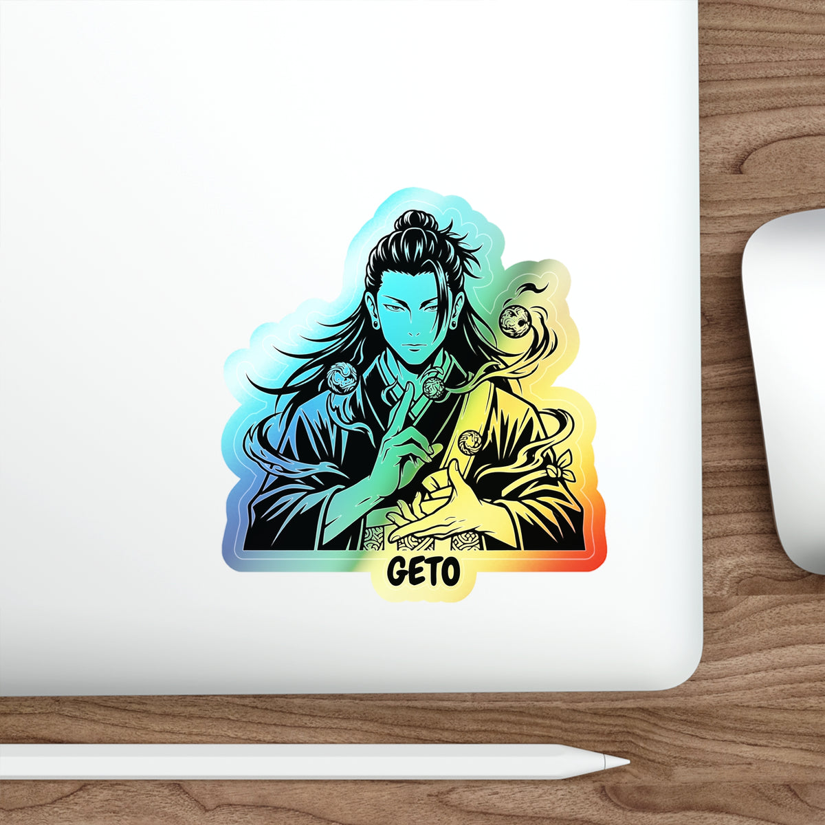Silhouette Figure Geto Jujutsu Kaisen Anime Character with Smoke Run Your Dream  Holographic Sticker