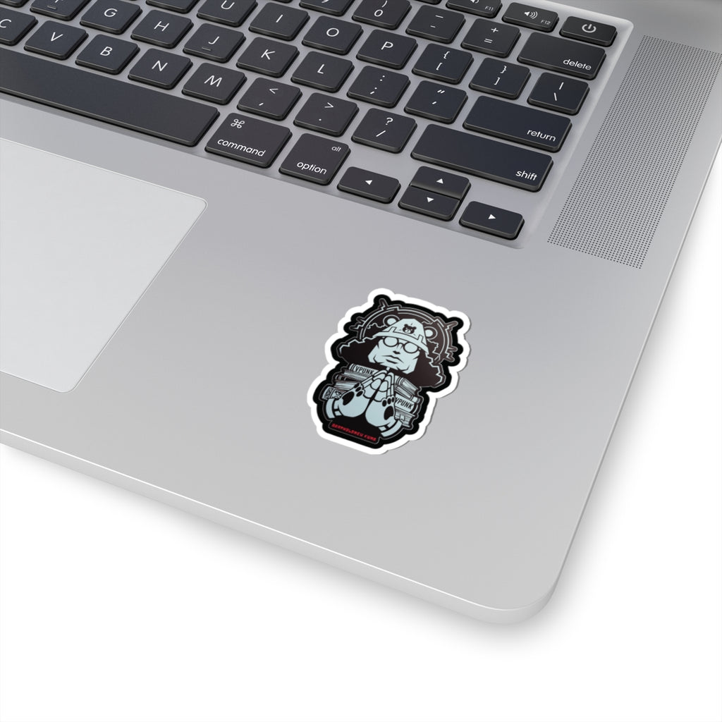 Cyberpunk Praying Soldier Kiss-Cut Sticker | Edgy Anime Decal | Sci-Fi Samurai Armor Aesthetic | Glossy Laptop & Water Bottle Sticker