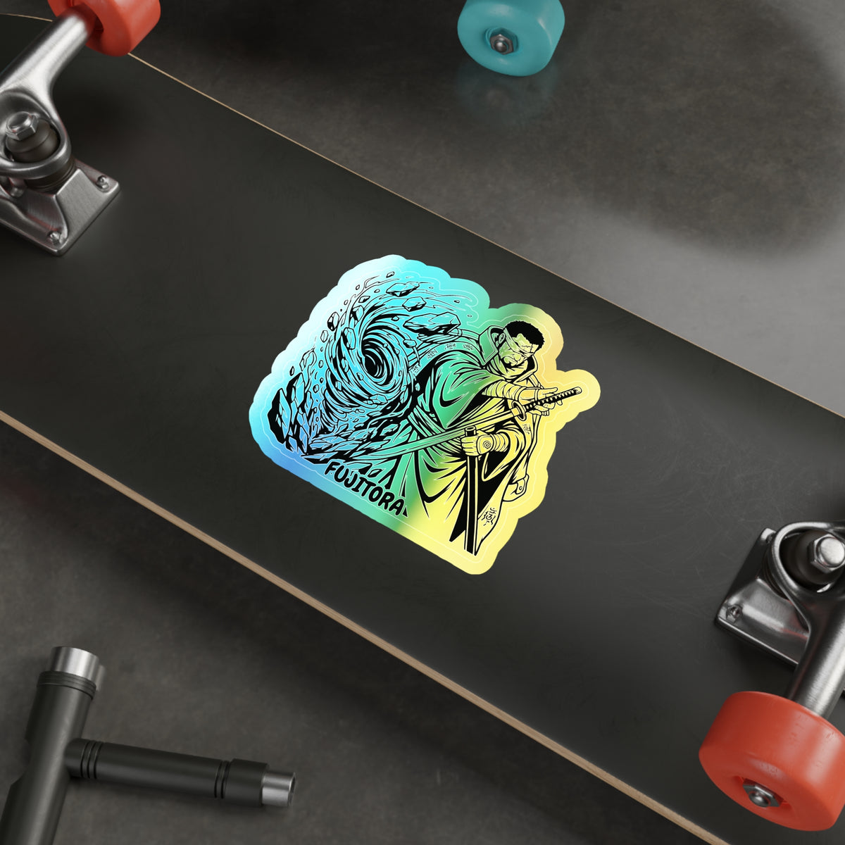 Samurai Fujitora One piece Character Sorcery Illustration Sticker | Holographic Die-cut Sticker