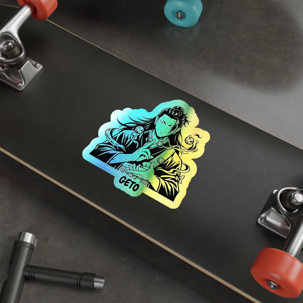 Silhouette Figure Geto Jujutsu Kaisen Anime Character with Smoke Run Your Dream  Holographic Sticker