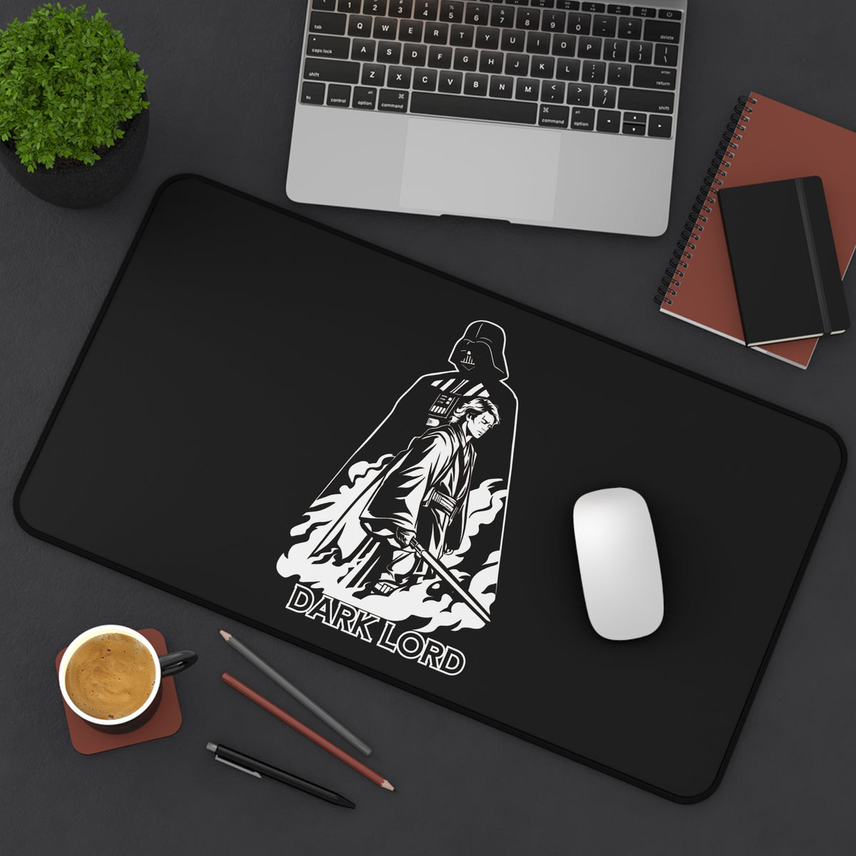 Dark Lord illustration Desk Mat | Sith-themed gaming mousepad