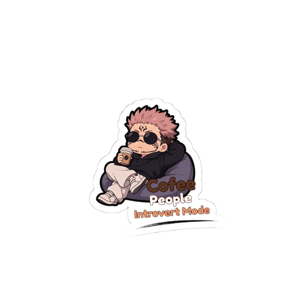 Coffee People Introvert Mode Sukuna Jujutsu Kaisen Character Sticker | Kiss-Cut Sticker