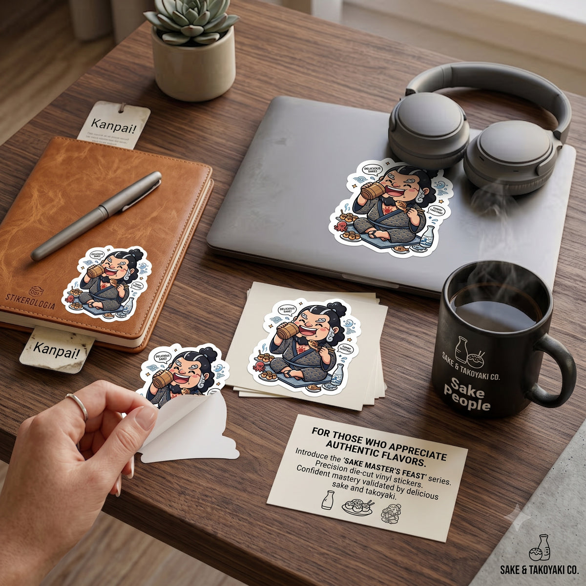 Samurai Jinbe One Piece Digital Sticker | Funny Japanese Food Lover Download | Printable Anime Izakaya Decal & PNG File