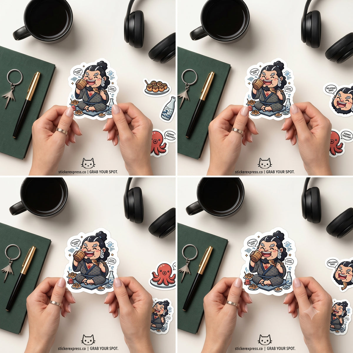 Samurai Jinbe One Piece Digital Sticker | Funny Japanese Food Lover Download | Printable Anime Izakaya Decal & PNG File